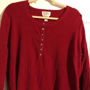 Talbots Red Long Sleeve Top -2X -GUC